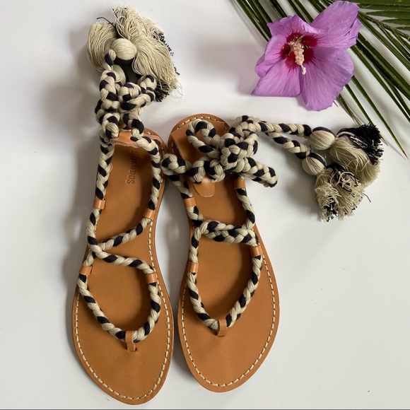 Soludos Black & Natural Gladiator Lace-up … - Picture 3 of 15